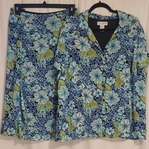 Sag Harbor Set Floral Skirt Set 2X